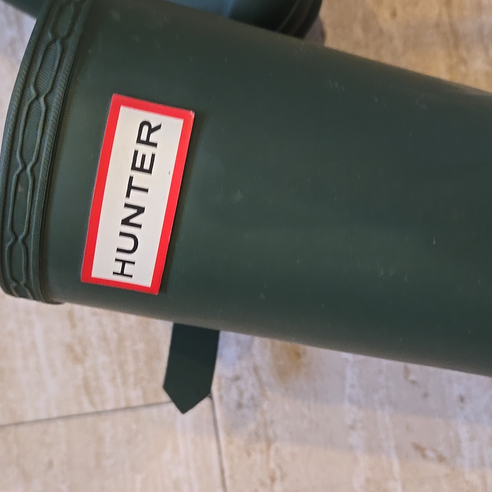 Hunter Original Natural Rubber Tall Hunter Green Waterproof Rain Boot Wellies - Picture 2 of 16